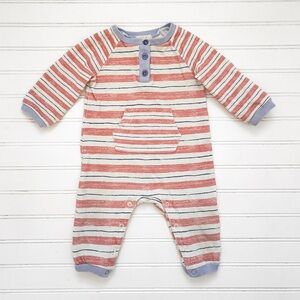 MAISONETTE PEEK EUC Boys Comfy Cozy Long Sleeve French Terrycloth Romper